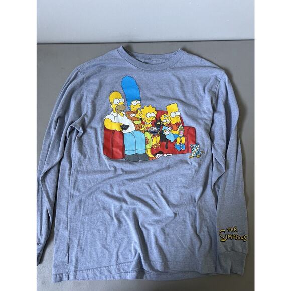 The Simpsons T Shirt Medium 20th Century Fox Matt Groening Long Sleeve Gray - Picture 1 of 5